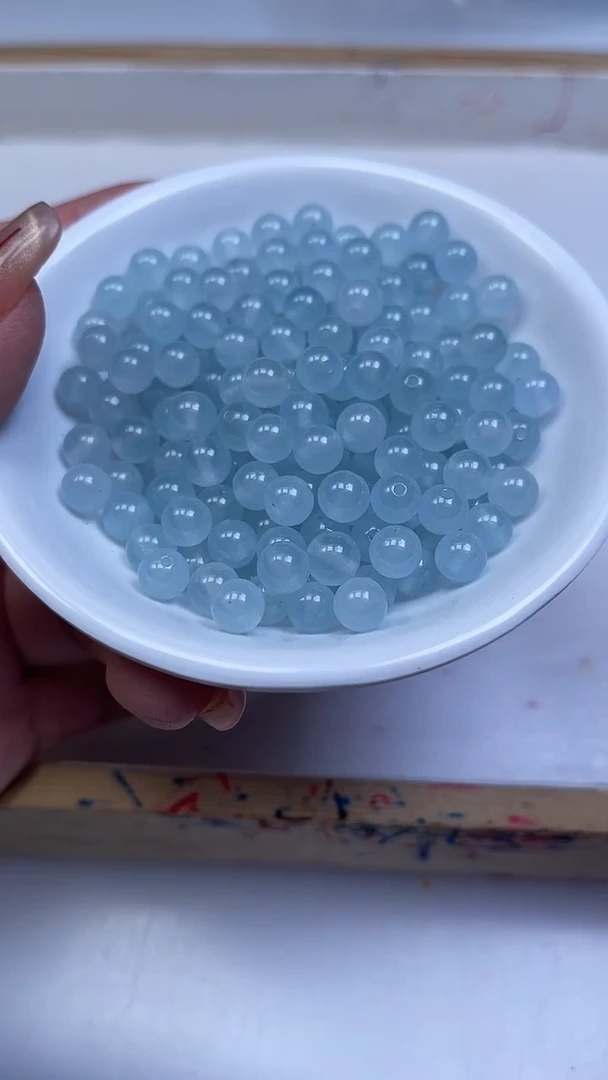 未镶嵌散珠玛瑙/玉髓B2 冰川蓝6mm30颗5.8元