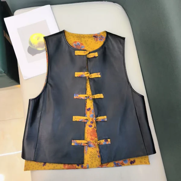 Liss-25新款2813双面羊皮马甲时尚休闲女士外套