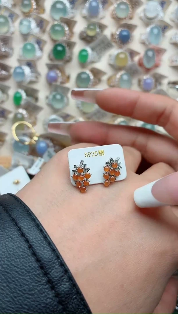 吊坠(不含链)银S925镶嵌翡翠.