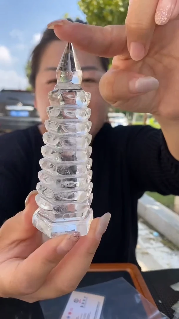 未镶嵌珠宝半成品水晶白水晶文昌塔D152
