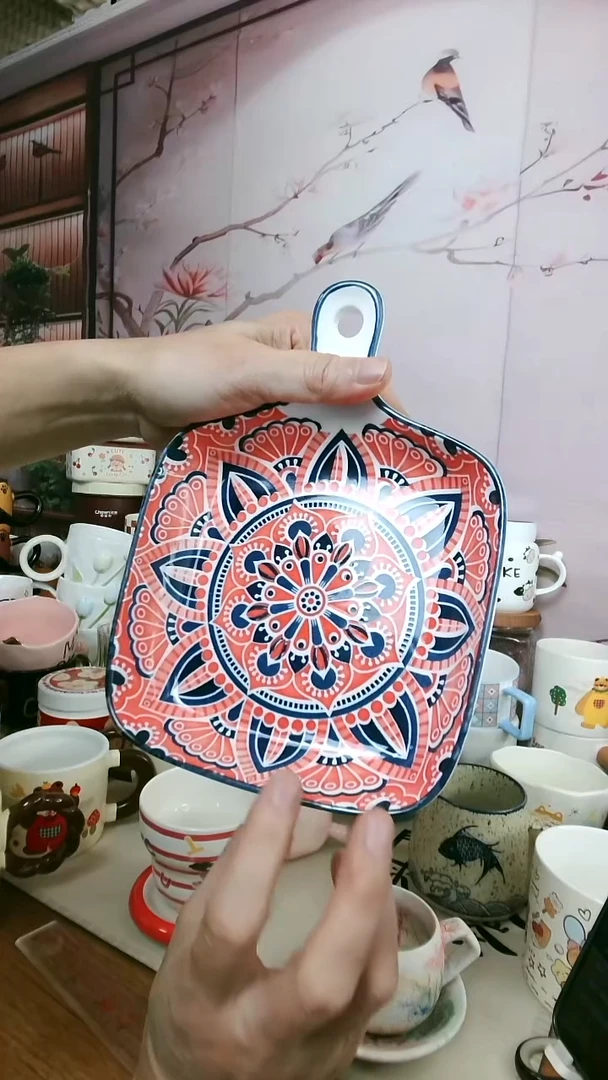 陶【孤品福利】民族风手柄盘