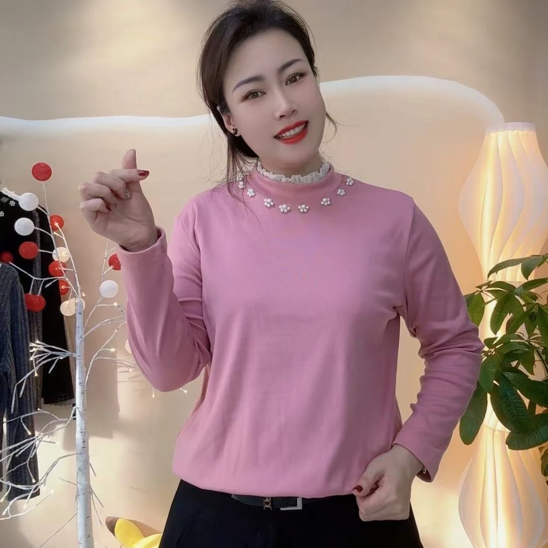 [YY]2024秋冬重工新款显瘦长袖时尚百搭气质半高领网红女士打底