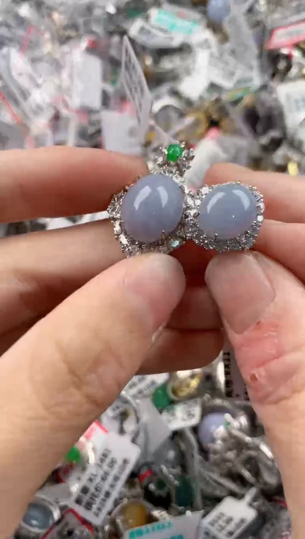 银S925镶嵌戒指翡翠666   1