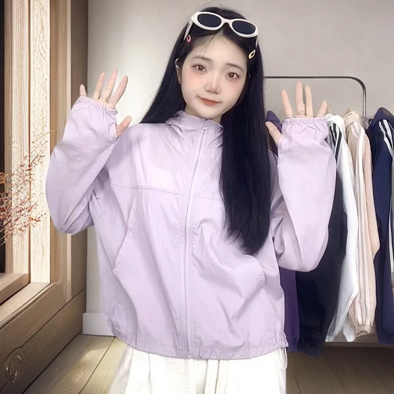 夏季新款小个子防晒衣女短款轻薄透气宽松速干外套时尚防晒服9658
