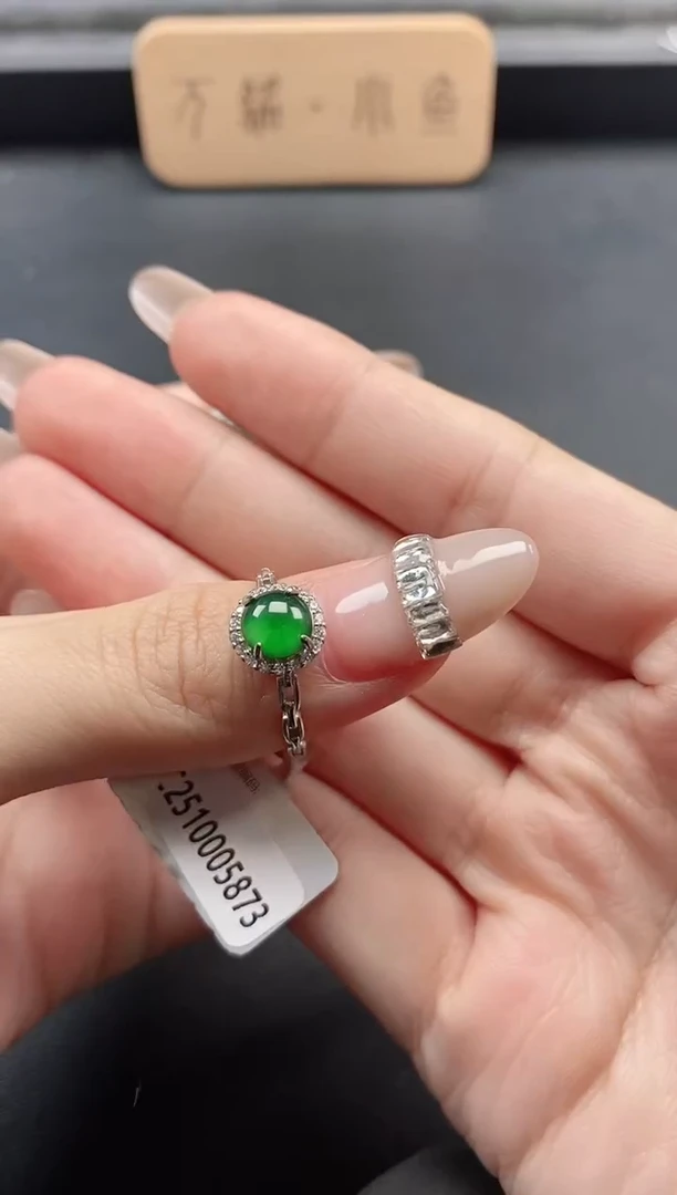 银S925镶嵌戒指翡翠51151