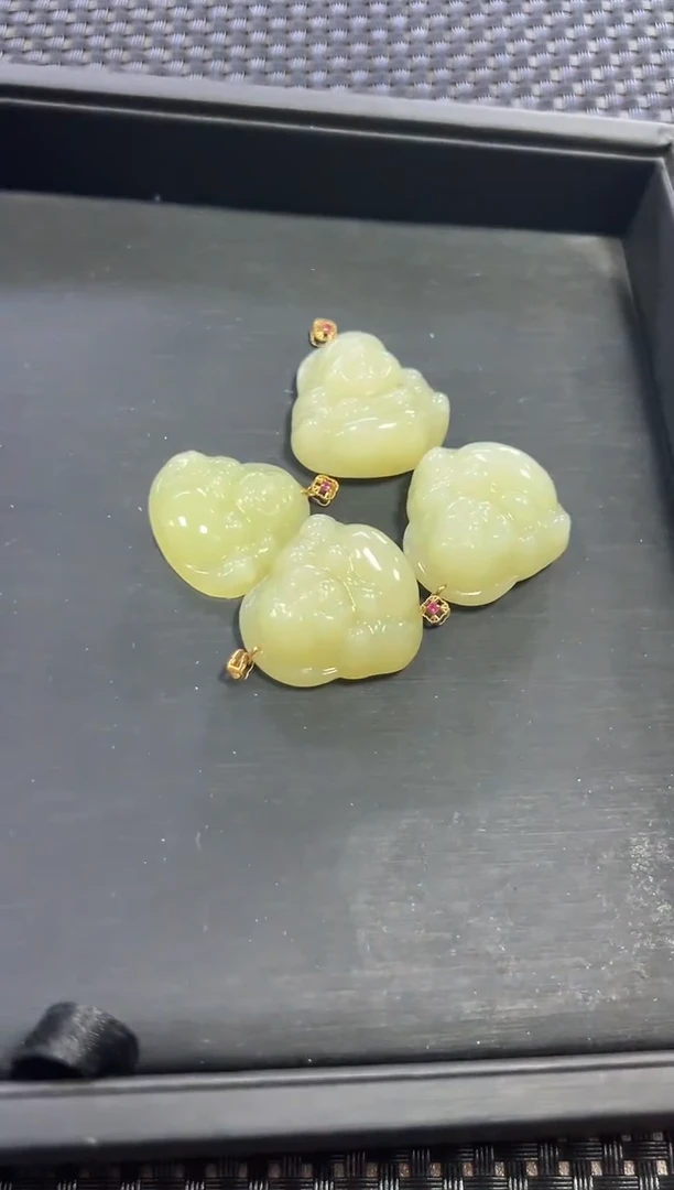和田玉18K金镶嵌颈饰（多样性发一件）JYLX232