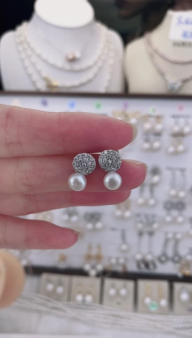 合金耳饰淡水珍珠77