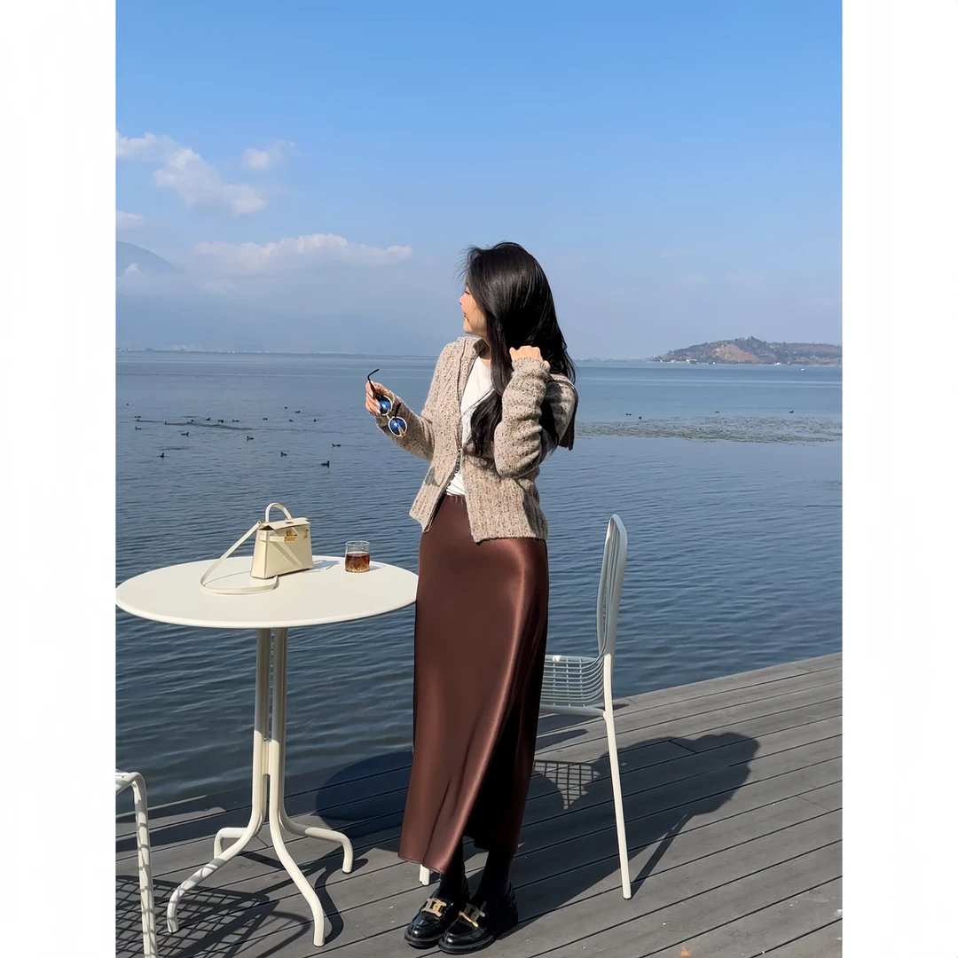 Museje Moye新款缎光欧若风鱼尾裙