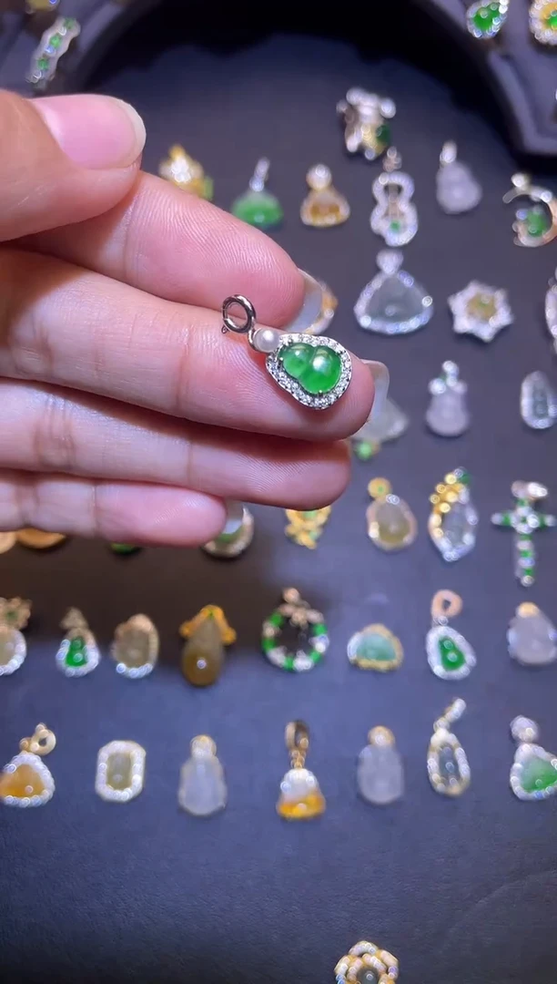 吊坠(不含链)银S925镶嵌翡翠1