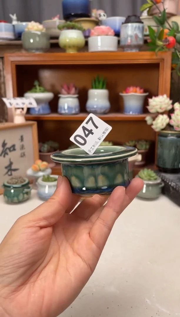 瓷片047微瑕知木小芳花盆