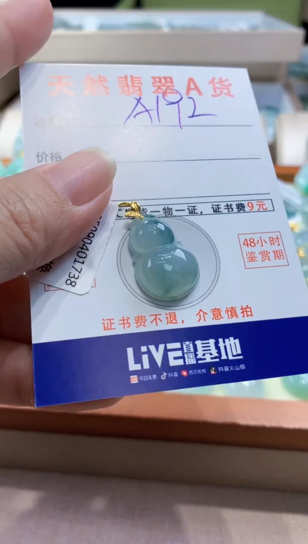 颈饰18K金镶嵌翡翠 天然缅甸a货翡翠