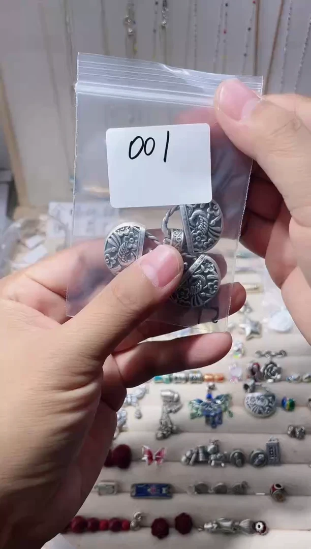 无足银狸***草纯银配件001