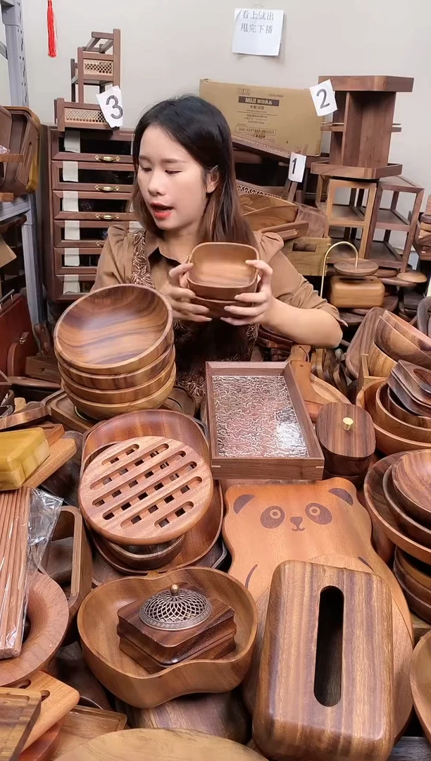 木 南美胡桃木正方砵13*5.5cm