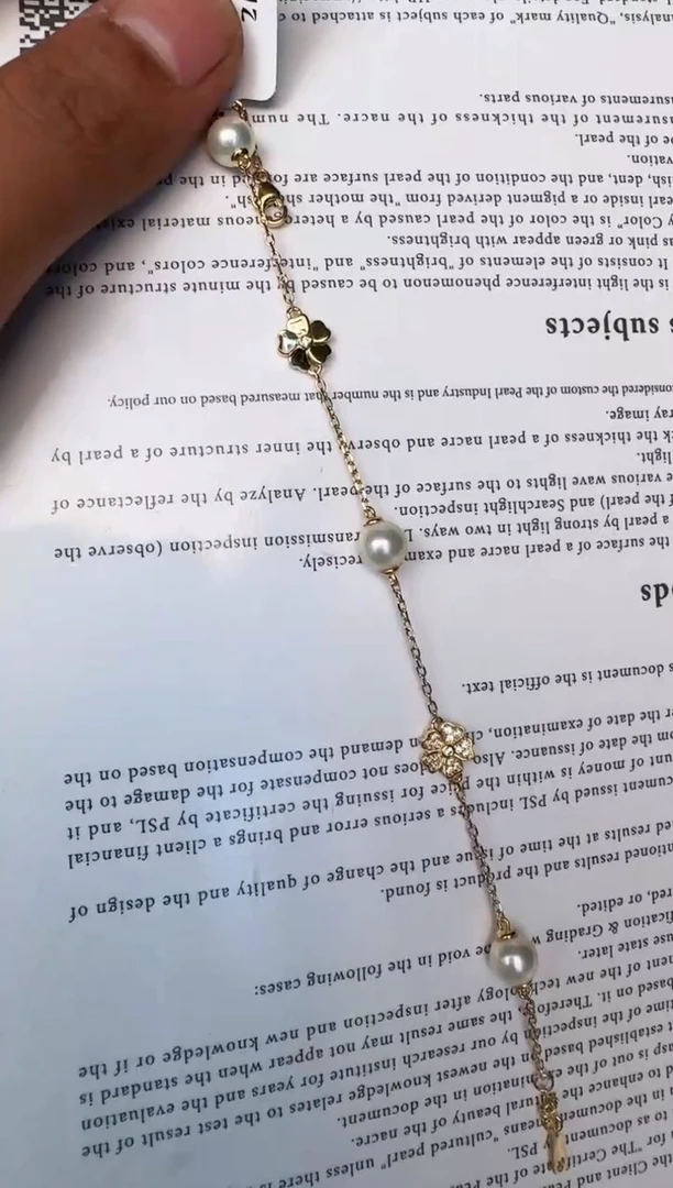 海水珍珠银S925镶嵌手链手链