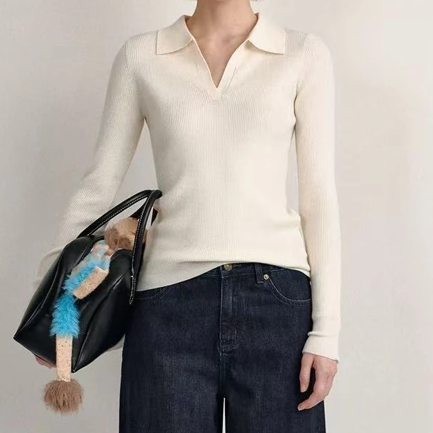 香朵2025春夏新款针织长袖衫8193