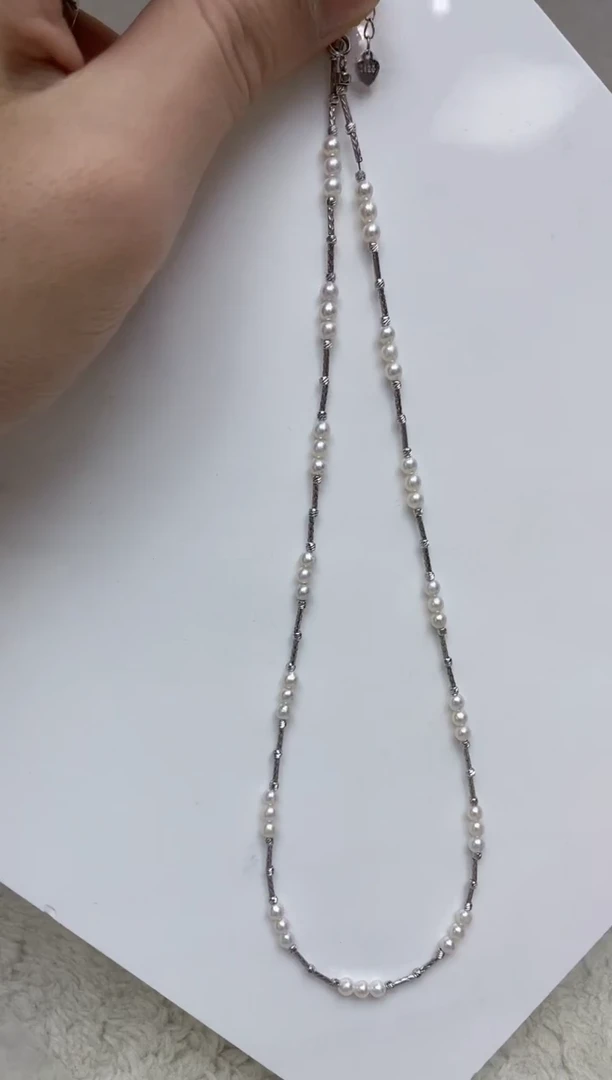 颈饰银S925镶嵌淡水珍珠