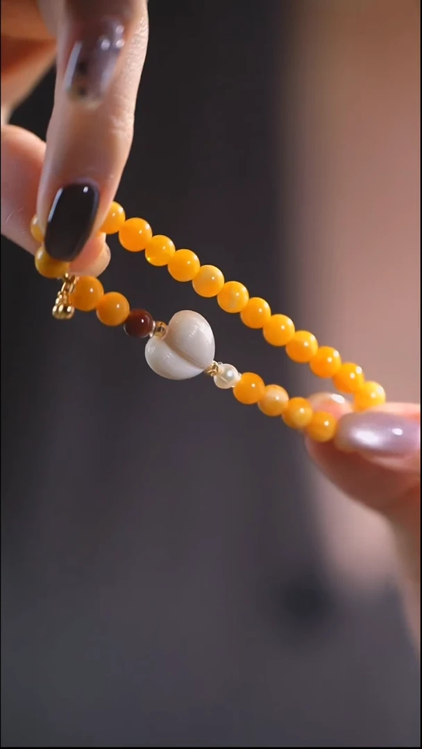 手串/手链/手镯猛犸象牙屁桃顶珠蜜蜜单圈