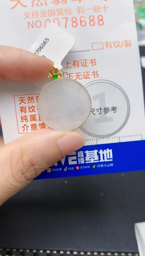 翡翠18K金镶嵌颈饰天然缅甸A货翡翠