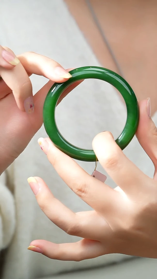 颈饰未镶嵌和田玉004-俄罗斯碧玉平安镯-56.6mm-NBP56-1202