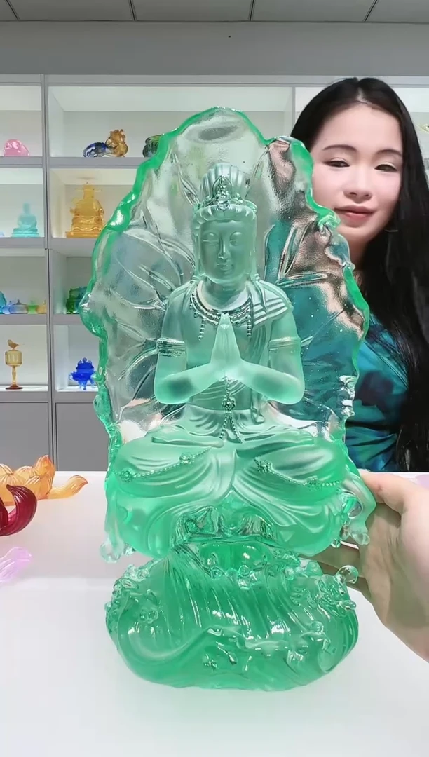手工艺品琉璃古法琉璃33cm观音