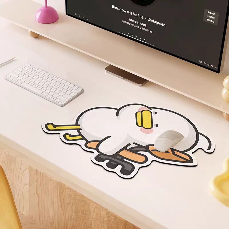 躺倒鸭文创-异形硅藻泥鼠标垫 超大加厚办公桌可爱联名正版授权