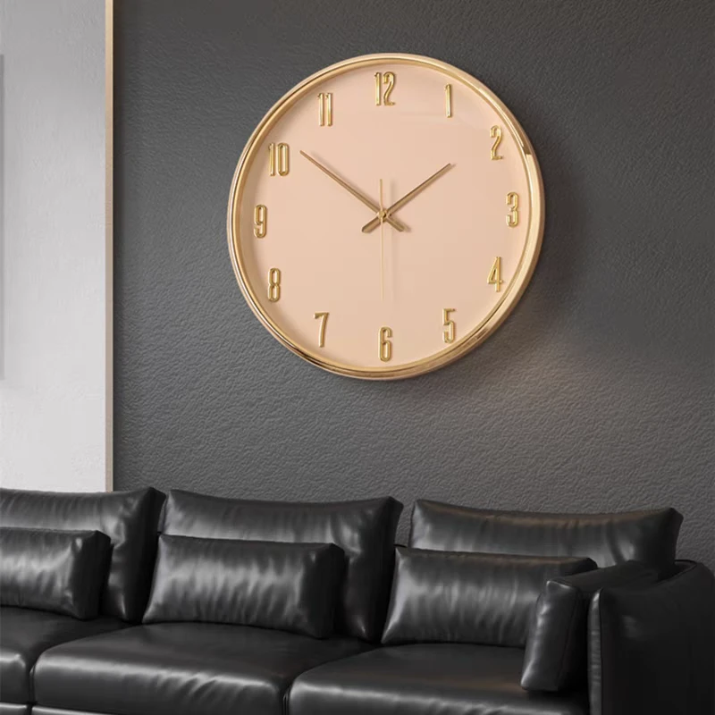 极简约轻奢大气挂钟时尚时钟客厅免打孔挂钟客厅钟表装饰高级家用