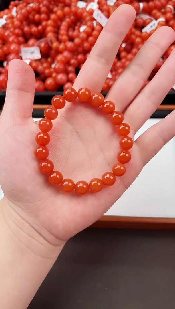 【闪购商品】南红玛瑙手串未镶嵌保山杨柳滴水洞高品亮光手串10+
