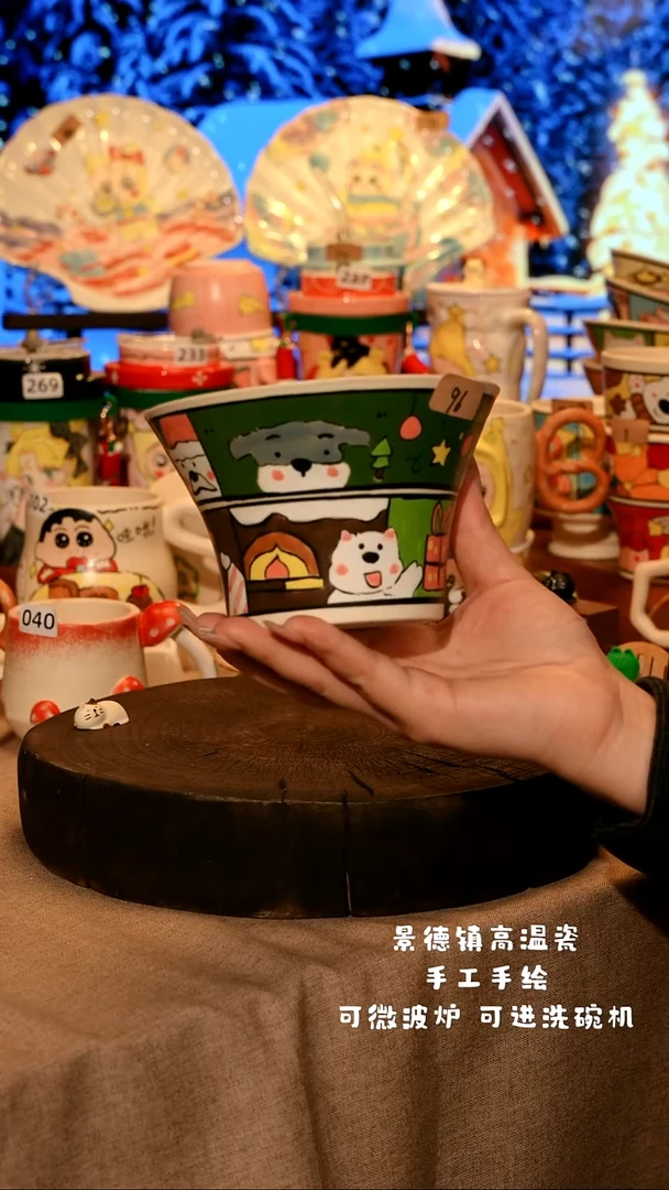 陶瓷096景德镇原创设计师款高温陶瓷手工手绘餐具碗盘子