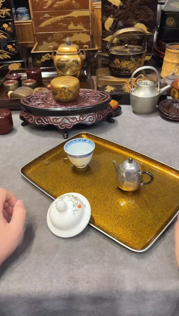 金梨地 茶盘（木粉）