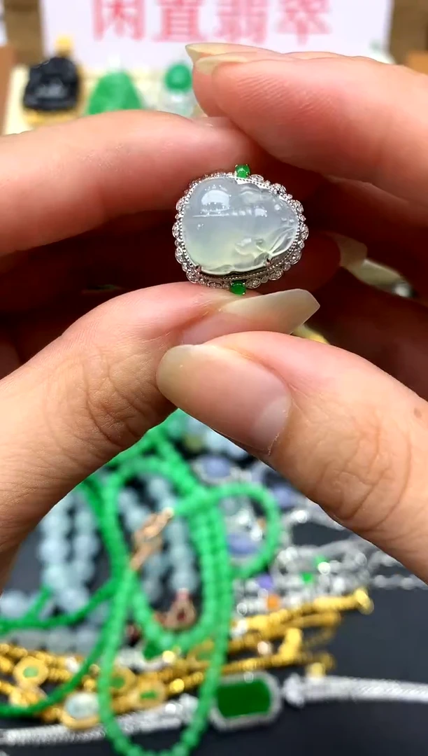 翡翠戒指18K金镶嵌302-中国好珍宝