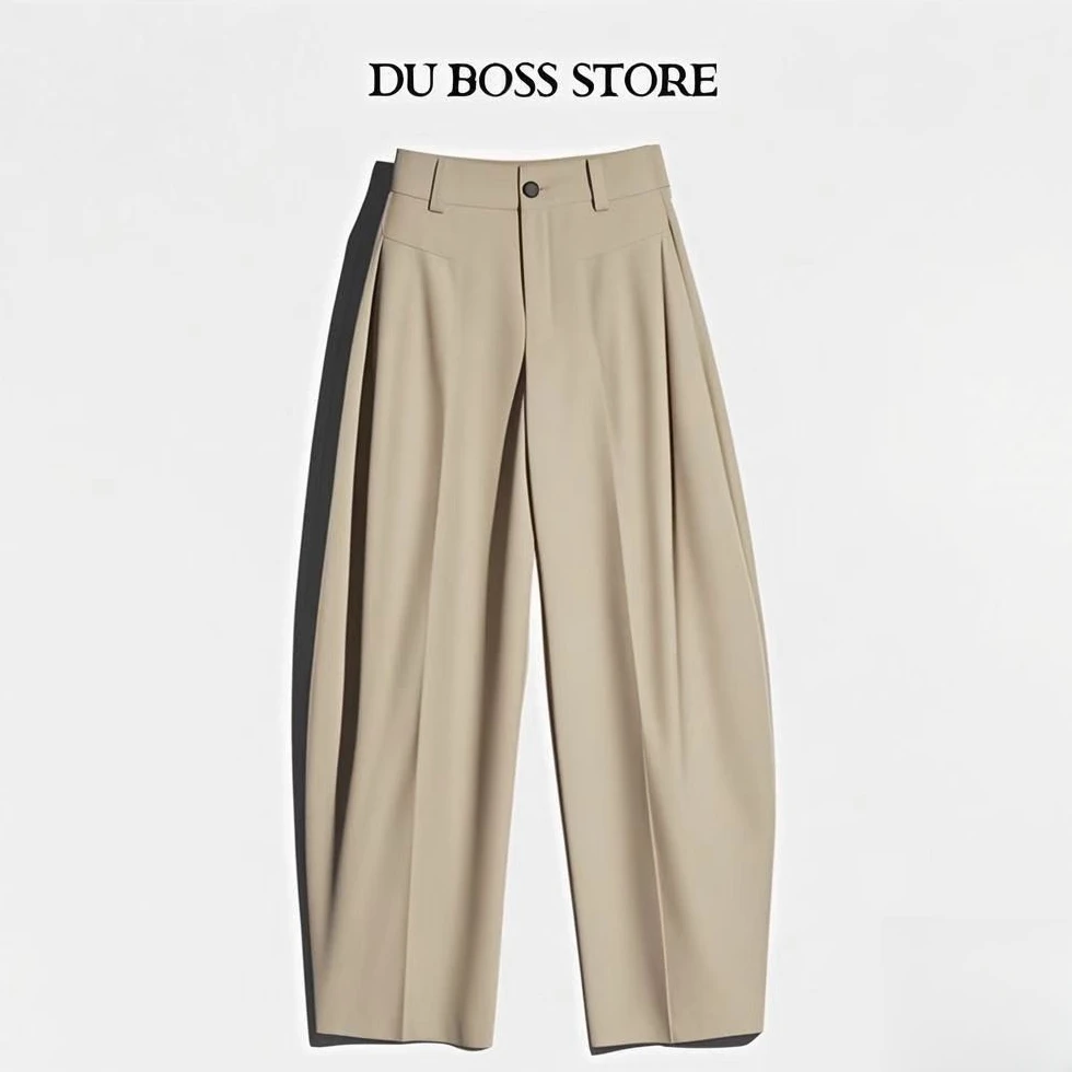 松紧腰阔腿弯刀裤子休闲裤潮流速干中高腰哈伦裤宽松九分裤8065