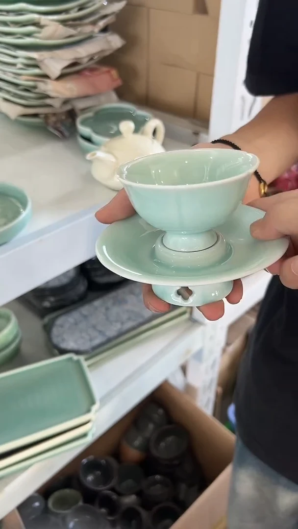 龙泉云间青瓷小米茶器
