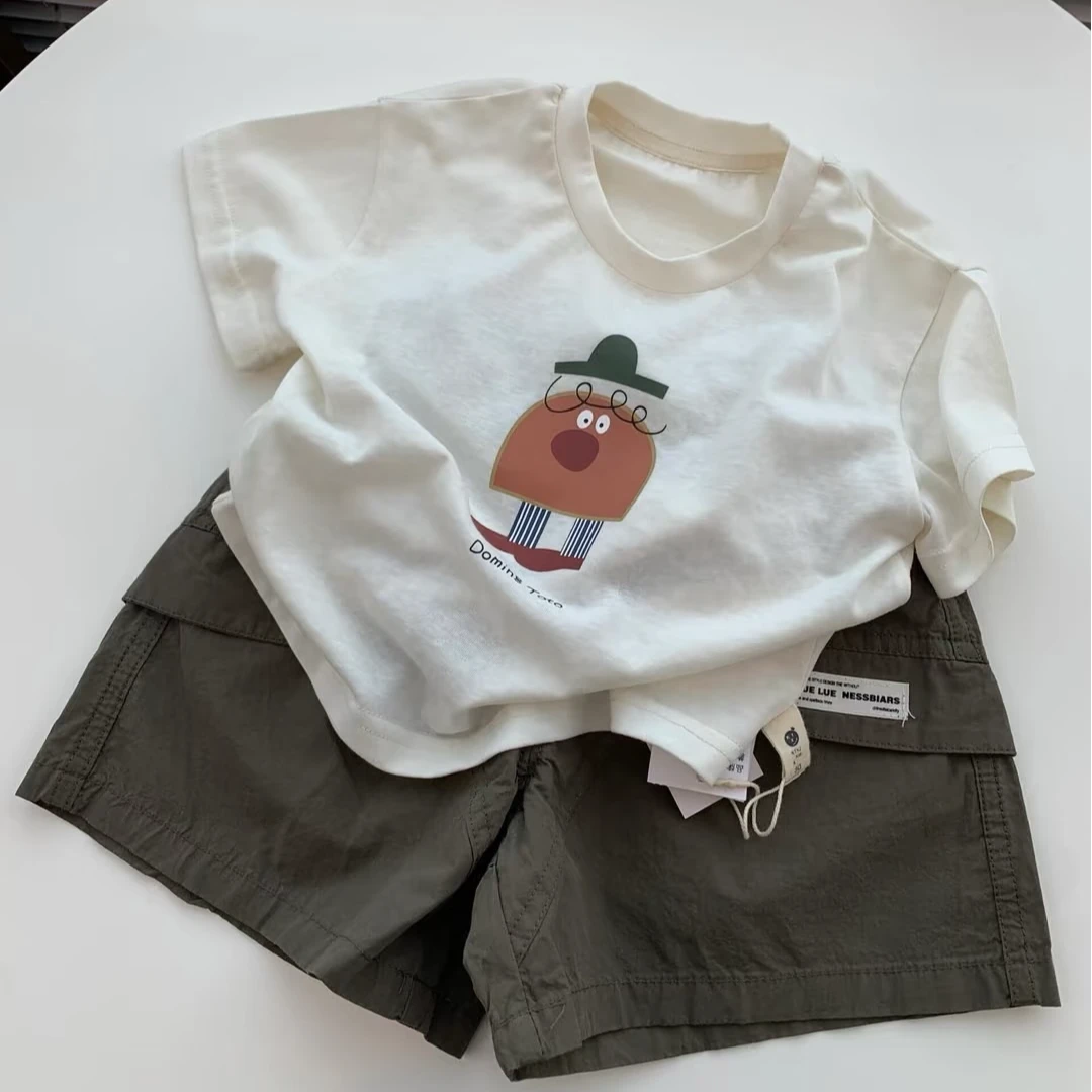 童装纯棉短袖T恤男童夏季2025新款宽松休闲卡通印花儿童上衣夏款t