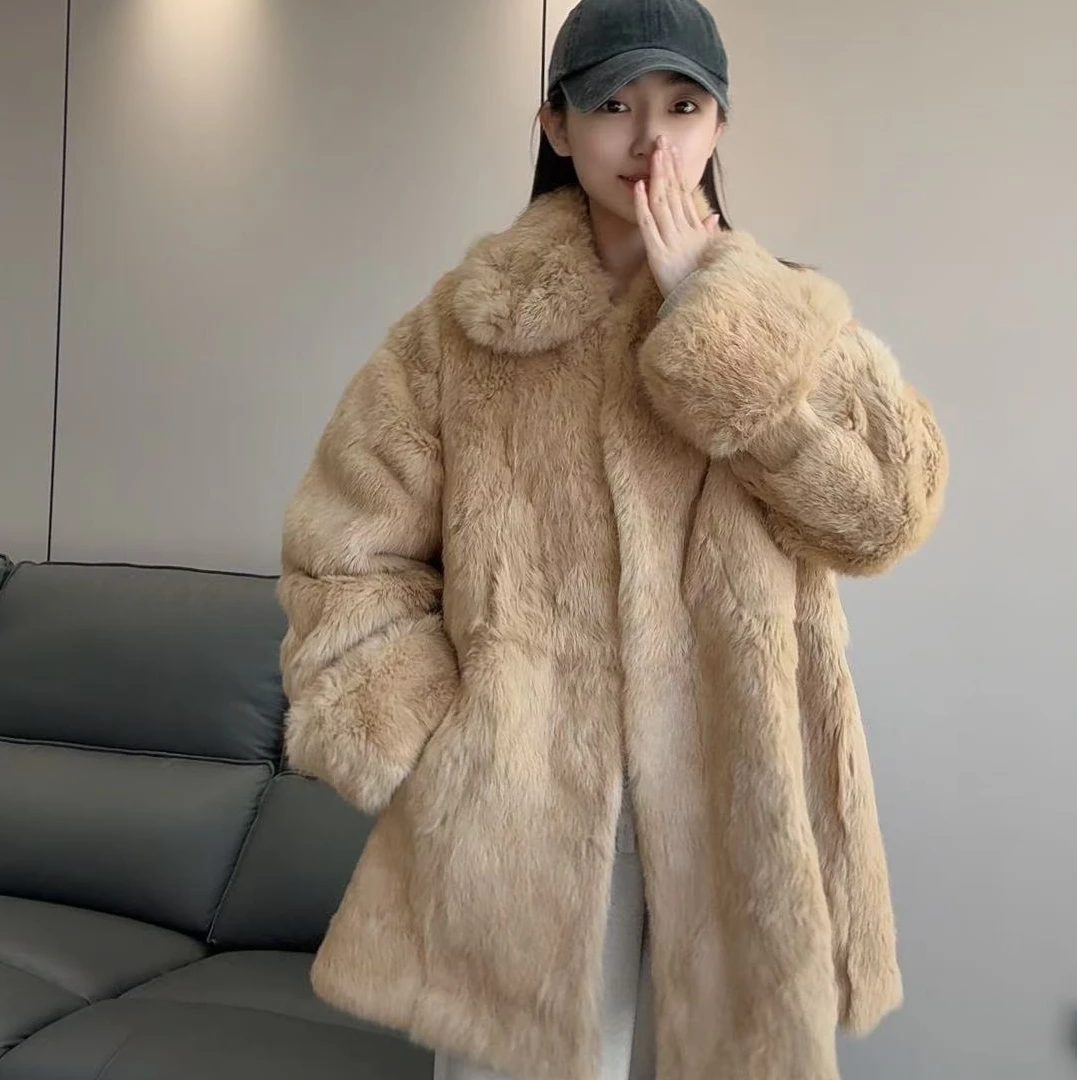 毛毛服饰-中长冬季保暖外套新款2024时尚洋气气质款式女士外套款