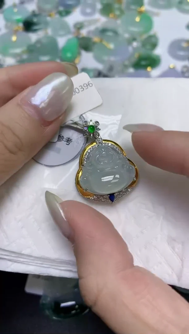 颈饰未镶嵌翡翠天然缅甸翡翠A货百元以上9元证书费自理