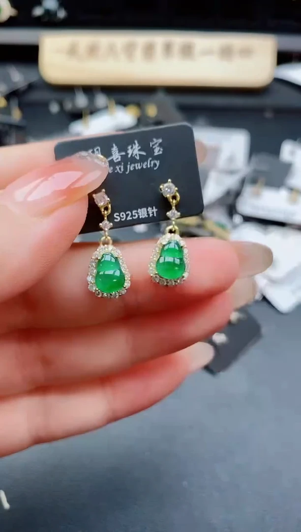 银S925镶嵌戒指翡翠1