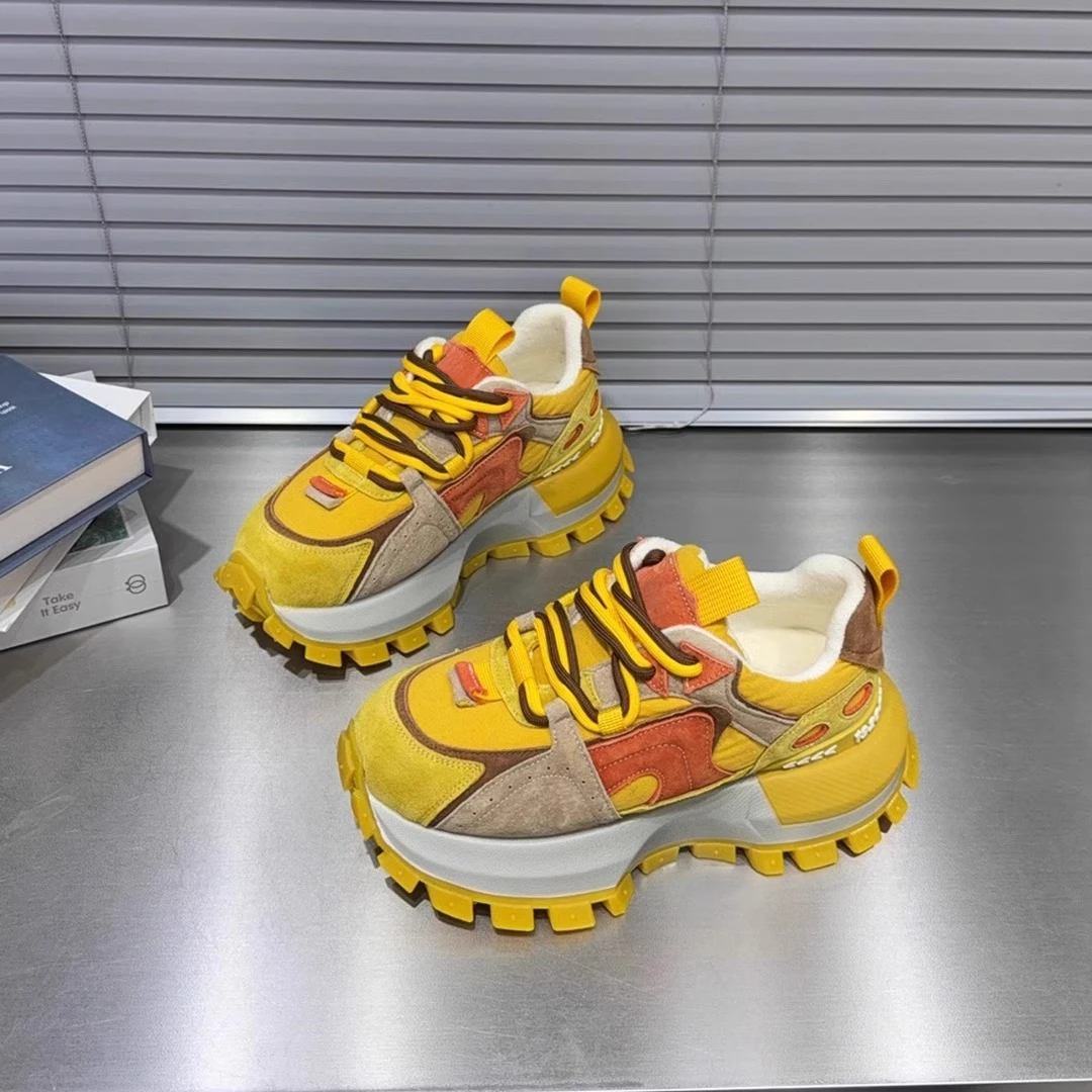 【编号001-040】2025春季新款拼色阿甘鞋女时尚百搭休闲老爹鞋PX