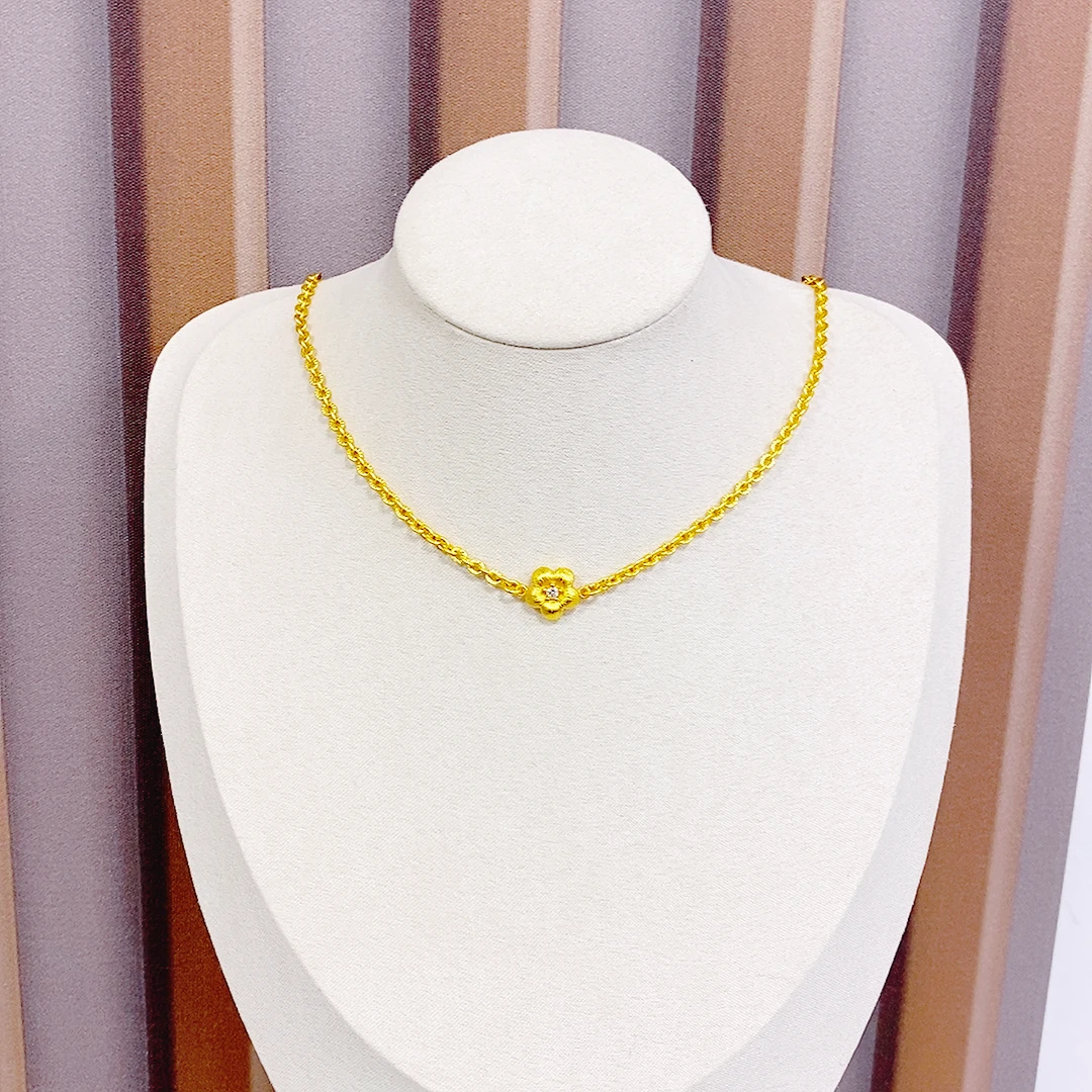 时尚百搭手作小花锁骨链