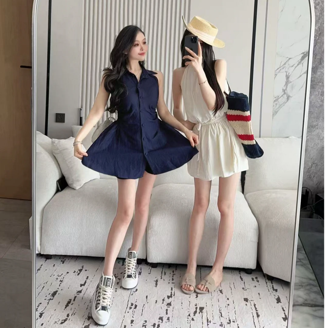 【深海之韵】夏季收腰法式小众套装＋连衣裙