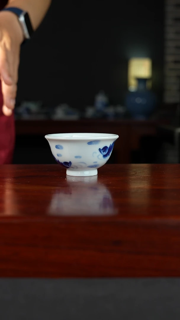 祖传窑真柴窑传承400年鸭子戏水压手杯