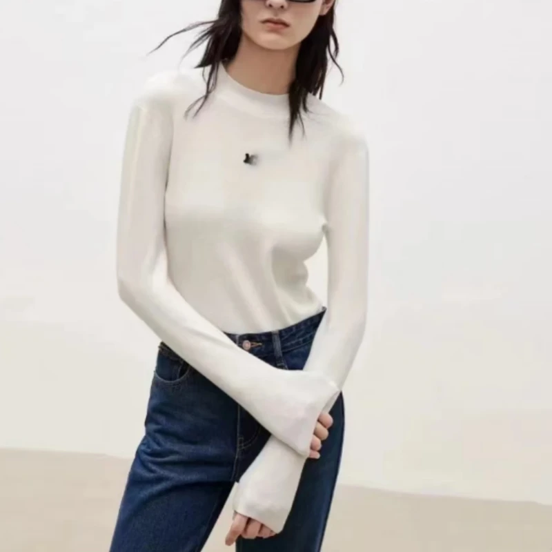 C1018 2024秋冬新品修身打底上衣针织毛衣女