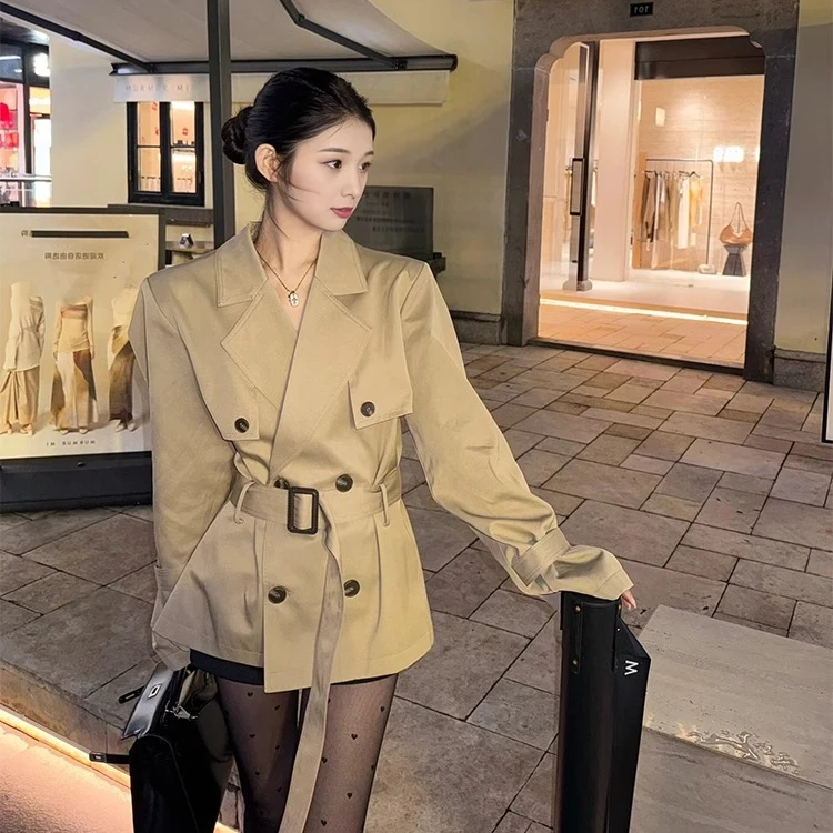 风衣外套女小个子新2025秋季韩版休闲收腰气质短款外套英伦风大衣