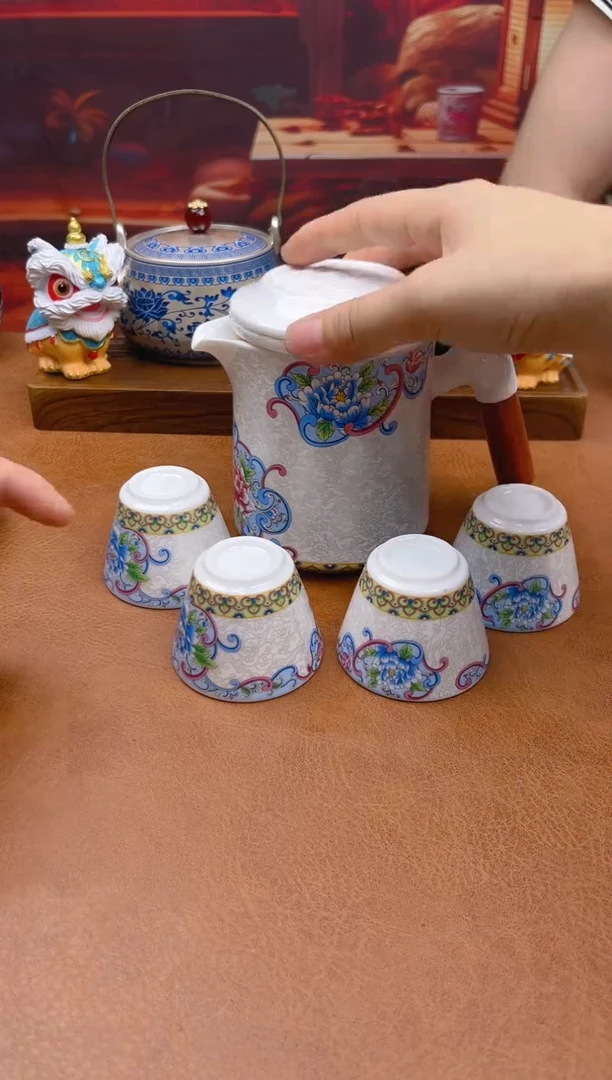 陶瓷茶具摆件旅行套组