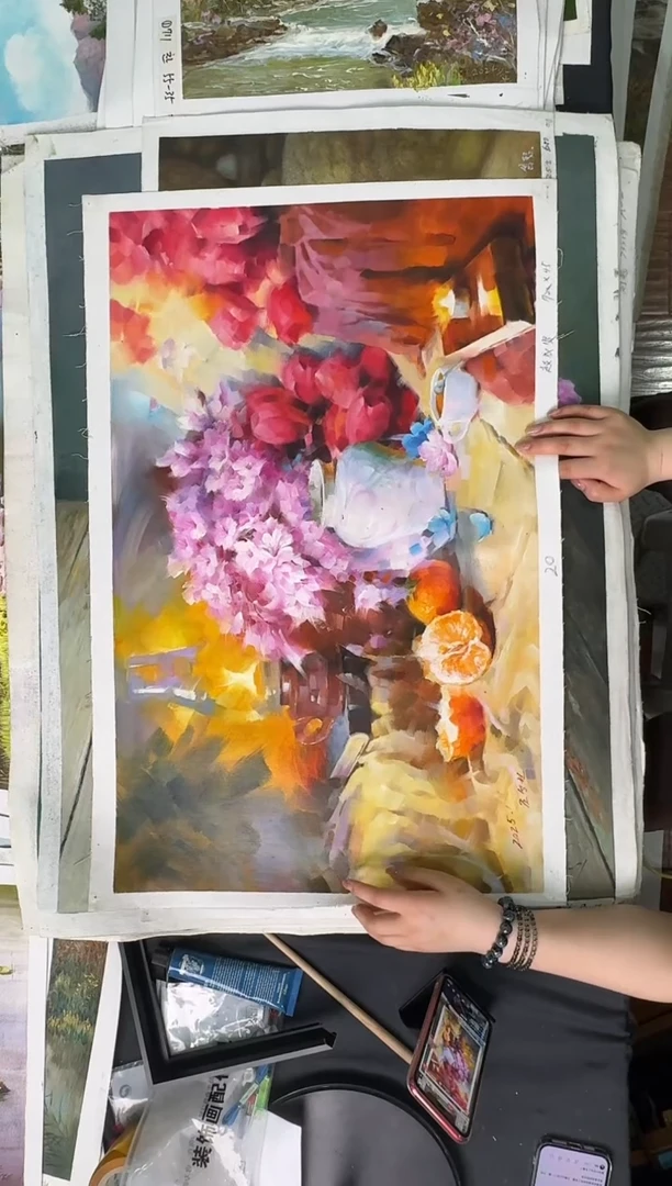 油画【原创·保真·带证书】朝鲜画家纯手绘油画--顺丰包邮--