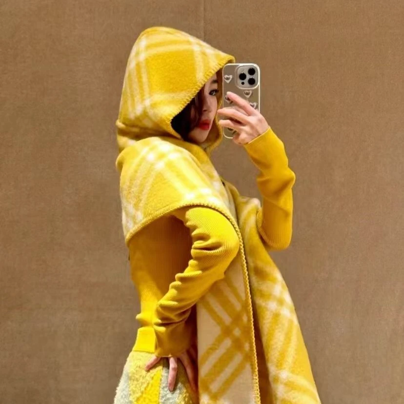 经典兜帽四色可选绵羊毛可披可围围巾披肩