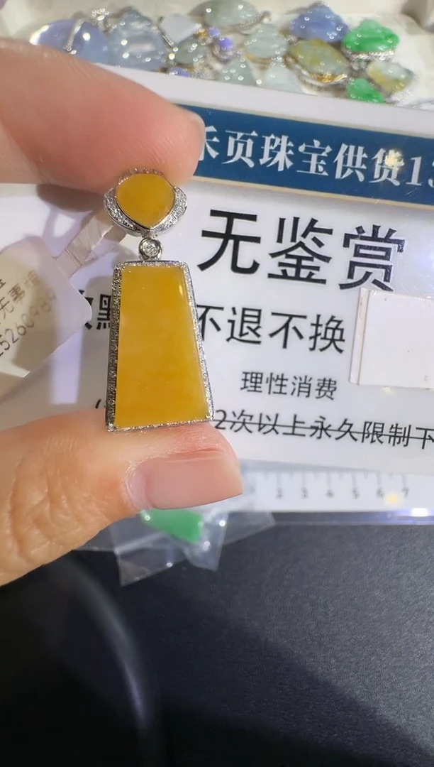吊坠(不含链)18K金镶嵌翡翠不退换无鉴赏