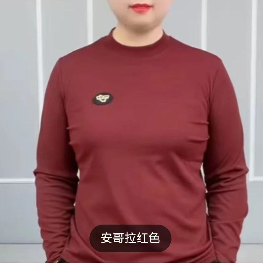 【新款福利】时尚烫钻装饰长袖秋衣小圆领休闲百搭减龄宽松弹性大