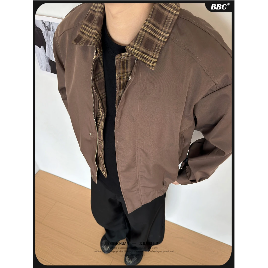 BBC【假两件夹克外套】男春季穿搭套装哈灵顿夹克设计感短款夹克