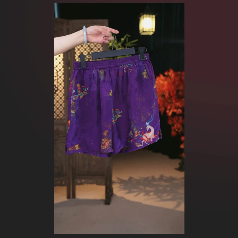 【九色鹿】2025新款中国风时尚气质显瘦减龄百搭短裤