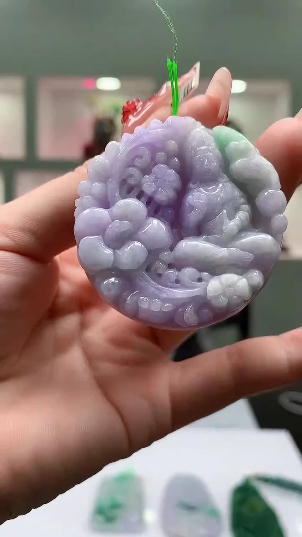 【闪购商品】定制翡翠未镶嵌1023y-毛货挂件18